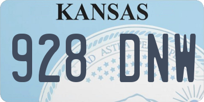 KS license plate 928DNW