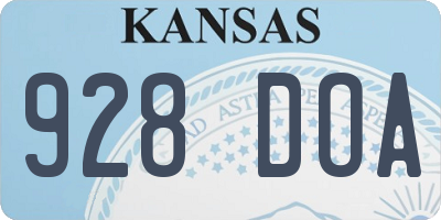KS license plate 928DOA