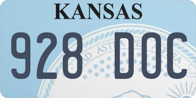 KS license plate 928DOC