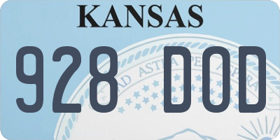 KS license plate 928DOD