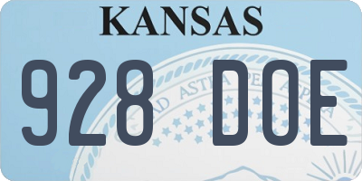 KS license plate 928DOE