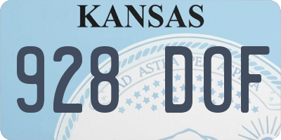 KS license plate 928DOF