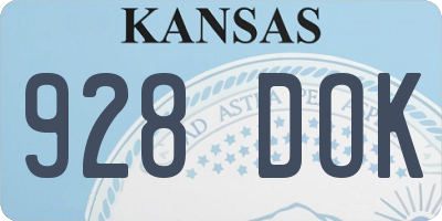 KS license plate 928DOK