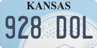 KS license plate 928DOL