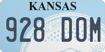 KS license plate 928DOM