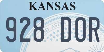 KS license plate 928DOR
