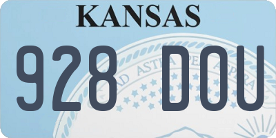 KS license plate 928DOU