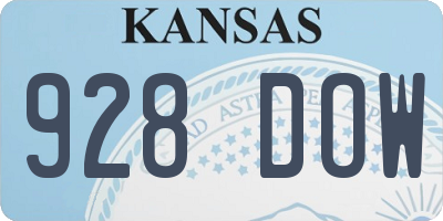 KS license plate 928DOW