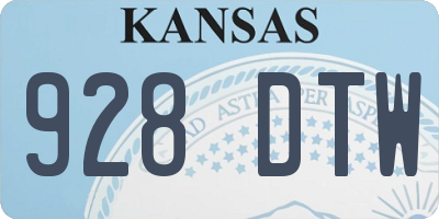 KS license plate 928DTW