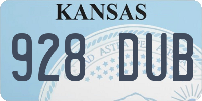 KS license plate 928DUB