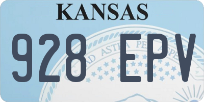 KS license plate 928EPV