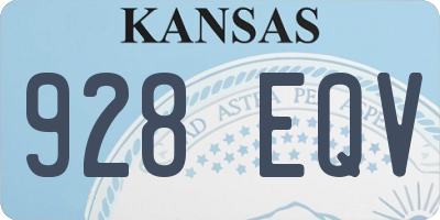KS license plate 928EQV