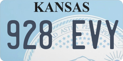 KS license plate 928EVY