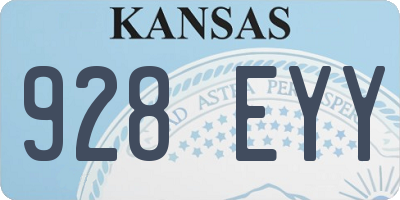 KS license plate 928EYY