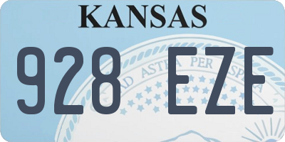 KS license plate 928EZE