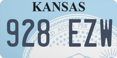 KS license plate 928EZW