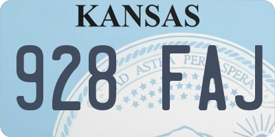 KS license plate 928FAJ