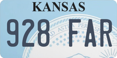 KS license plate 928FAR