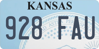 KS license plate 928FAU