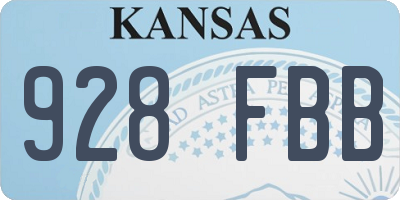 KS license plate 928FBB