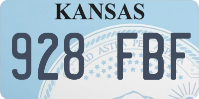 KS license plate 928FBF