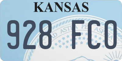 KS license plate 928FCO