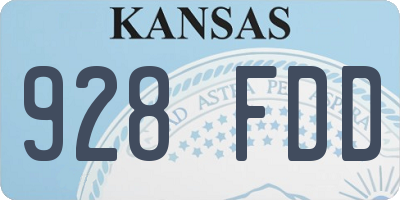 KS license plate 928FDD