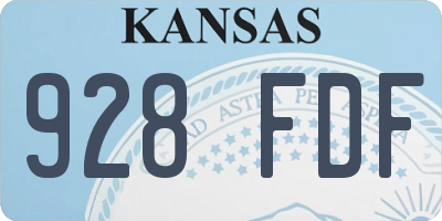 KS license plate 928FDF