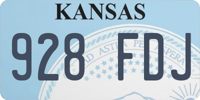 KS license plate 928FDJ