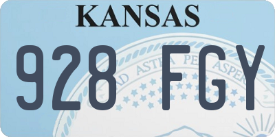 KS license plate 928FGY