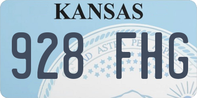 KS license plate 928FHG