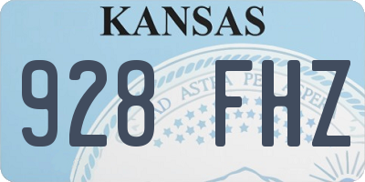 KS license plate 928FHZ