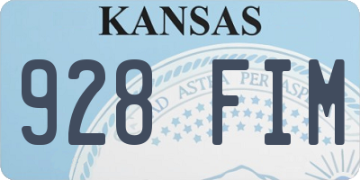 KS license plate 928FIM