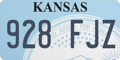 KS license plate 928FJZ