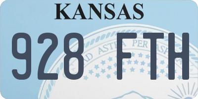 KS license plate 928FTH