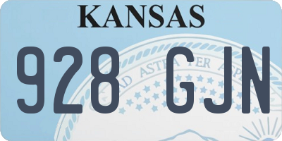 KS license plate 928GJN