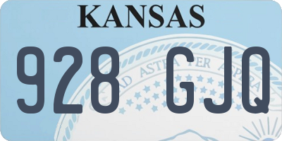 KS license plate 928GJQ