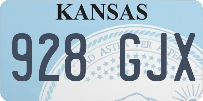KS license plate 928GJX