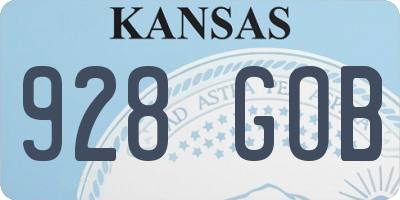 KS license plate 928GOB
