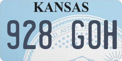 KS license plate 928GOH