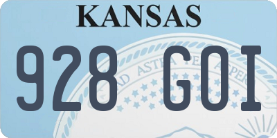 KS license plate 928GOI