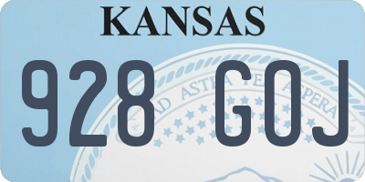 KS license plate 928GOJ