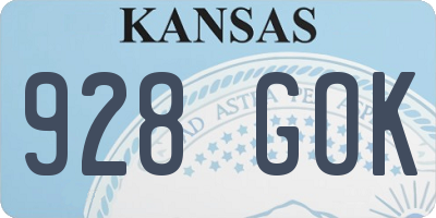 KS license plate 928GOK