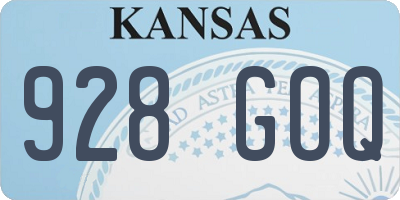 KS license plate 928GOQ