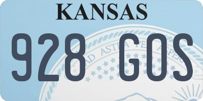 KS license plate 928GOS