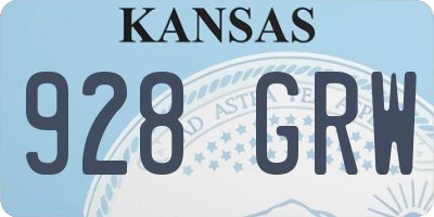 KS license plate 928GRW