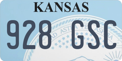 KS license plate 928GSC