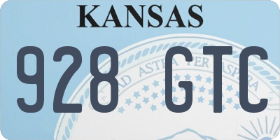KS license plate 928GTC