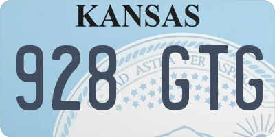 KS license plate 928GTG