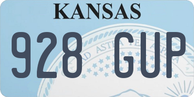 KS license plate 928GUP